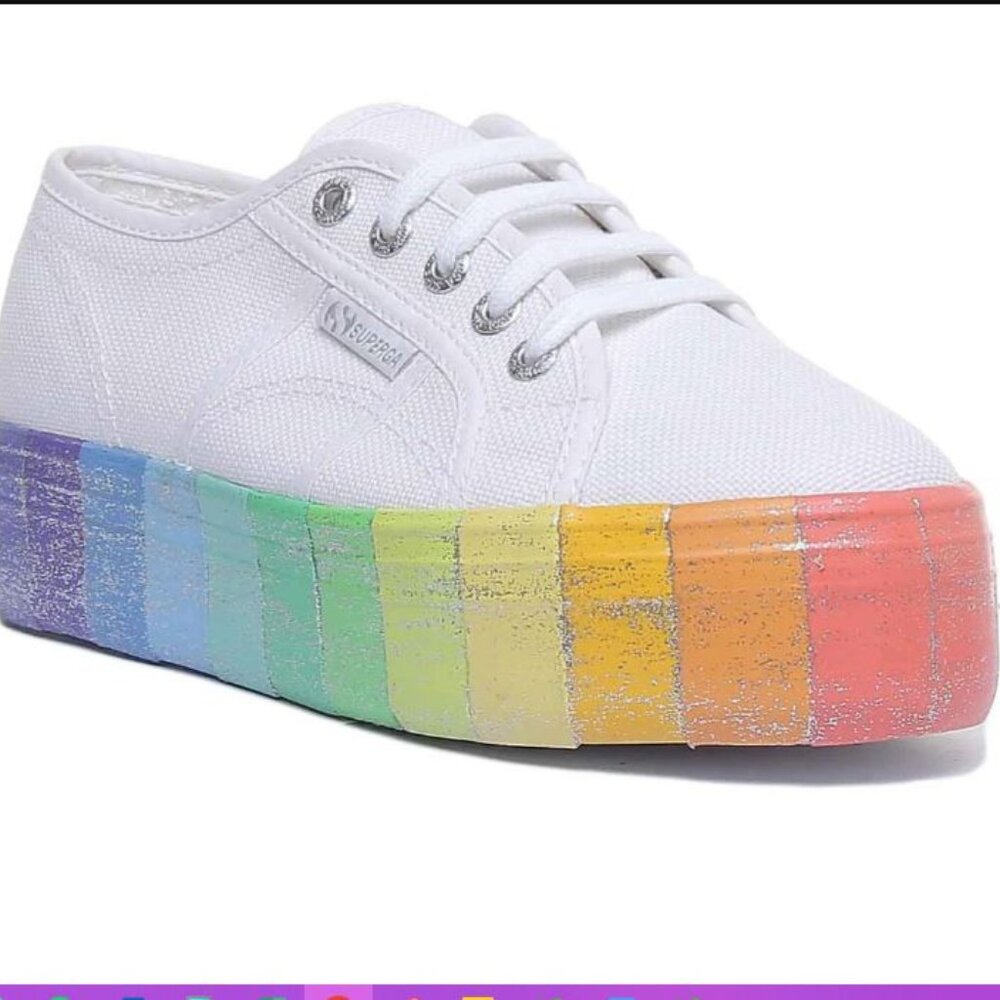 SUPERGA 2790 RAINBOW WHITE SNEAKERS